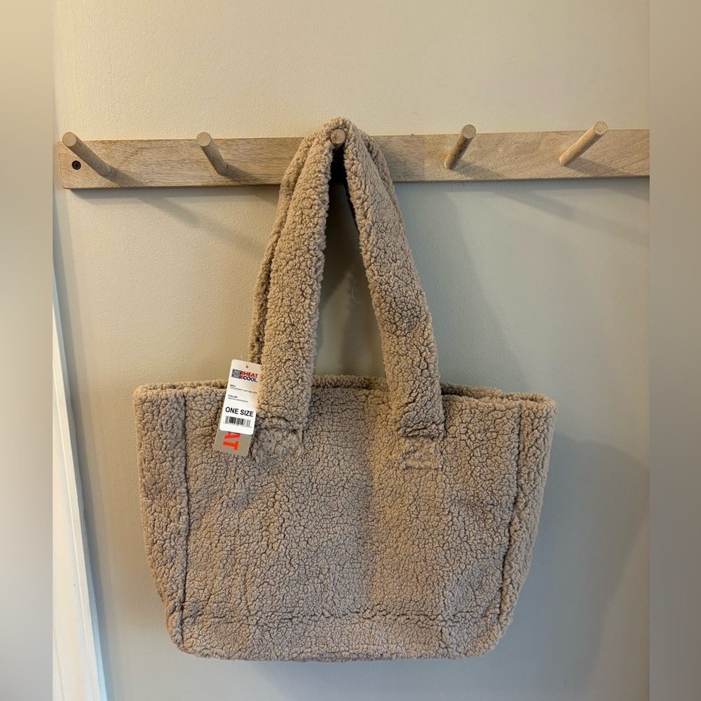 Cozy Tan Sherpa Tote Bag